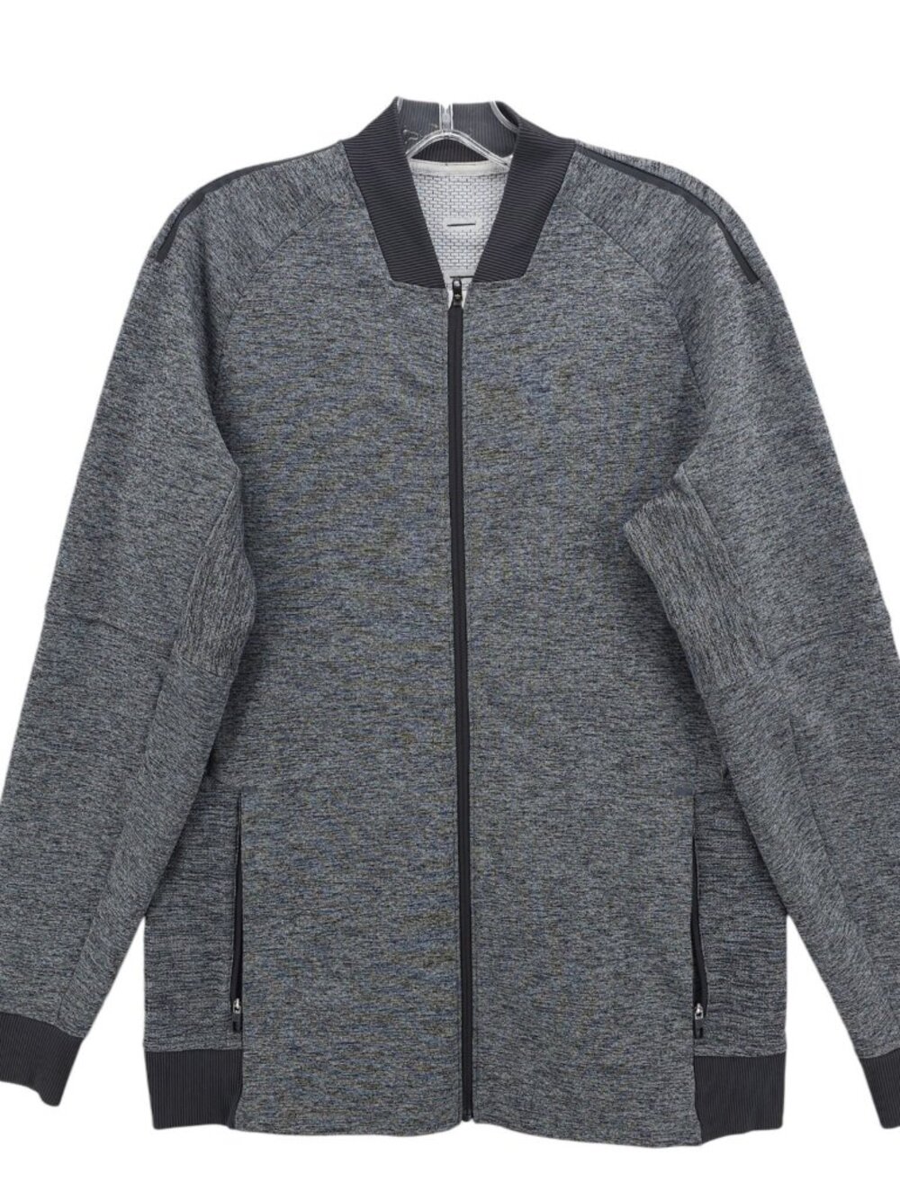 LULULEMON Textured Tech Bomber Jacket Graphite Gray Heather Athleisure SMALL